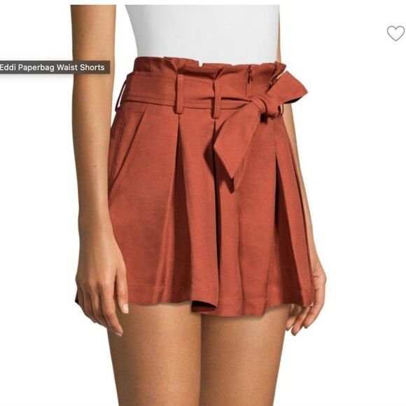 Sandro Paris High Waisted Eddi Paperbag Pleated Shorts - Picture 7 of 7